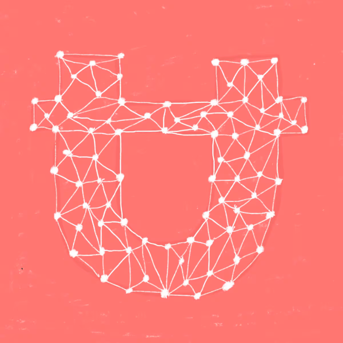 The Unlock “U” drawn as a network of connected nodes